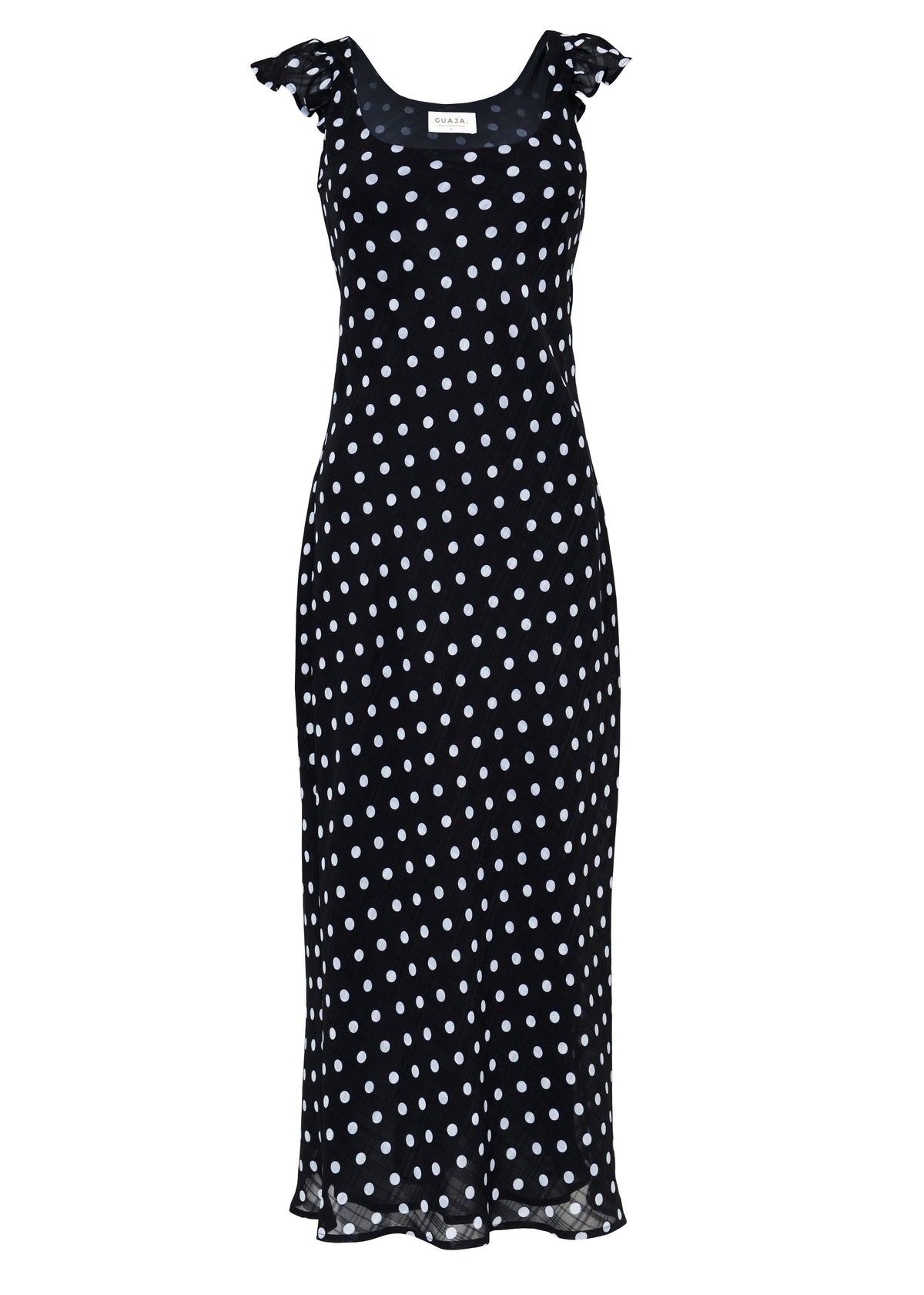 Abito midi Carmen Polka Dot - Black & White
