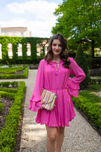 vestido rosa tory