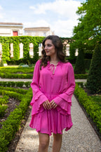 vestido rosa tory