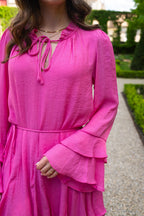 vestido rosa tory