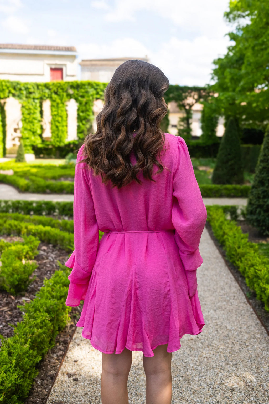 vestido rosa tory