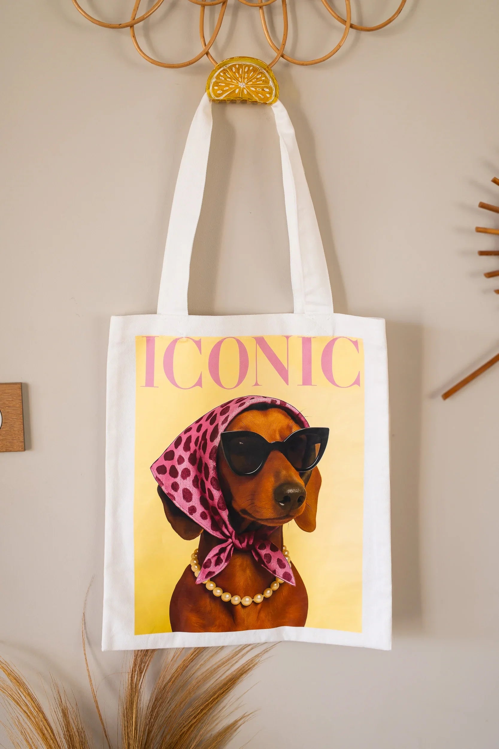 Perro icónico Bolsa de tela