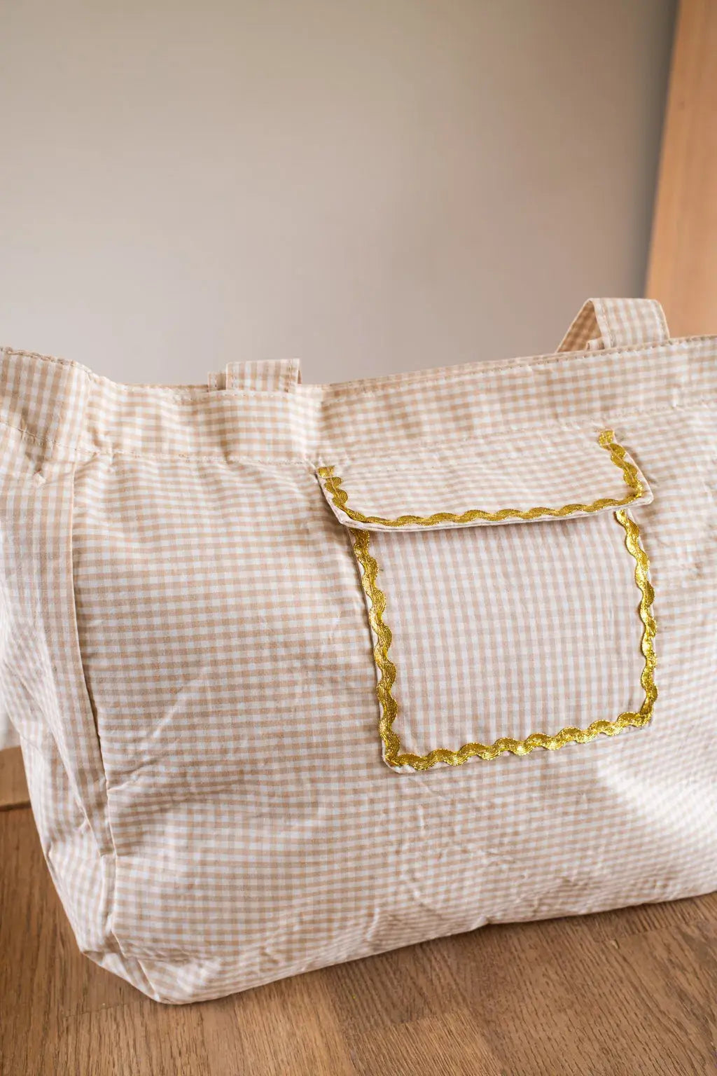 Sac Cabas Vichy - Beige