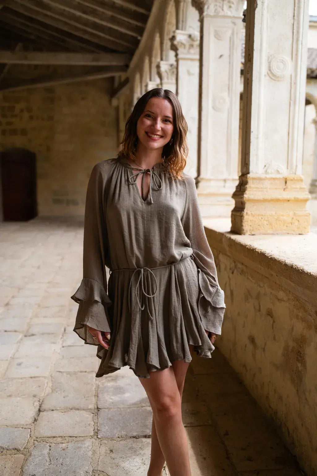 Vestido Tory Caqui