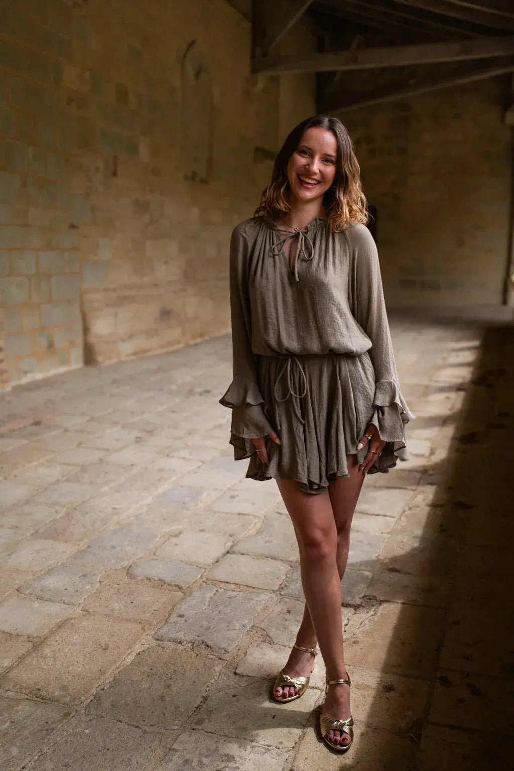 Vestido Tory Caqui
