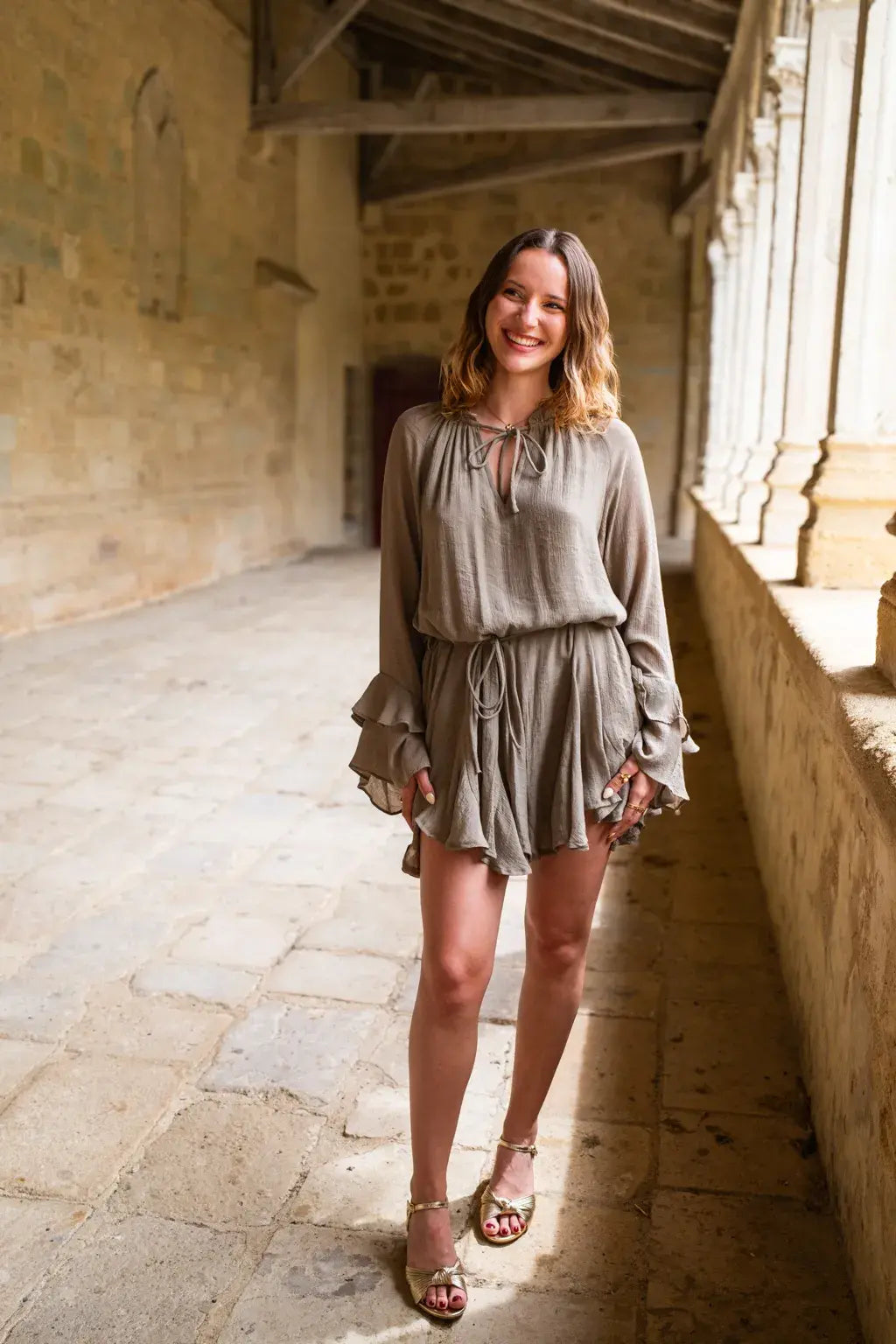 Vestido Tory Caqui