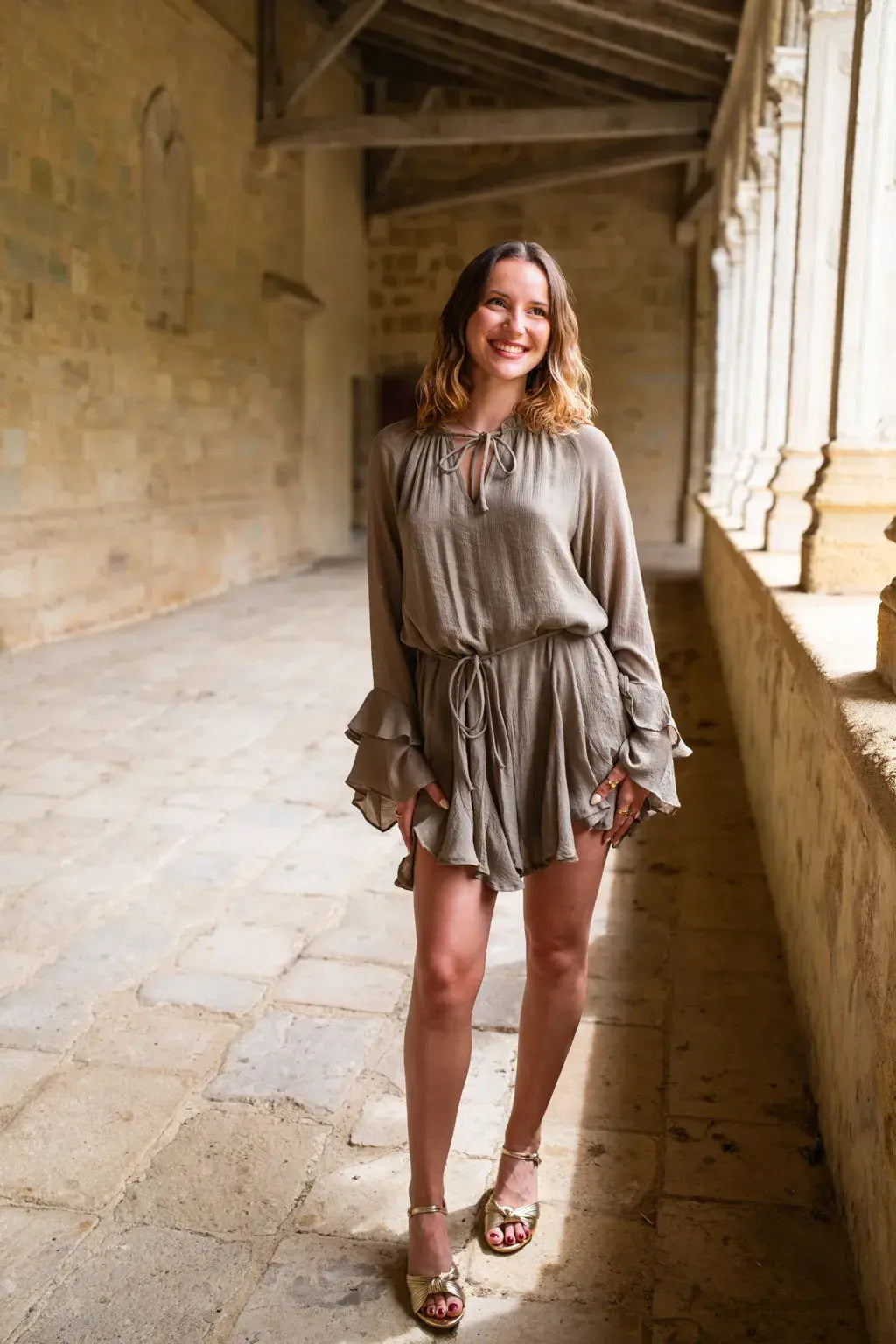 Vestido Tory Caqui