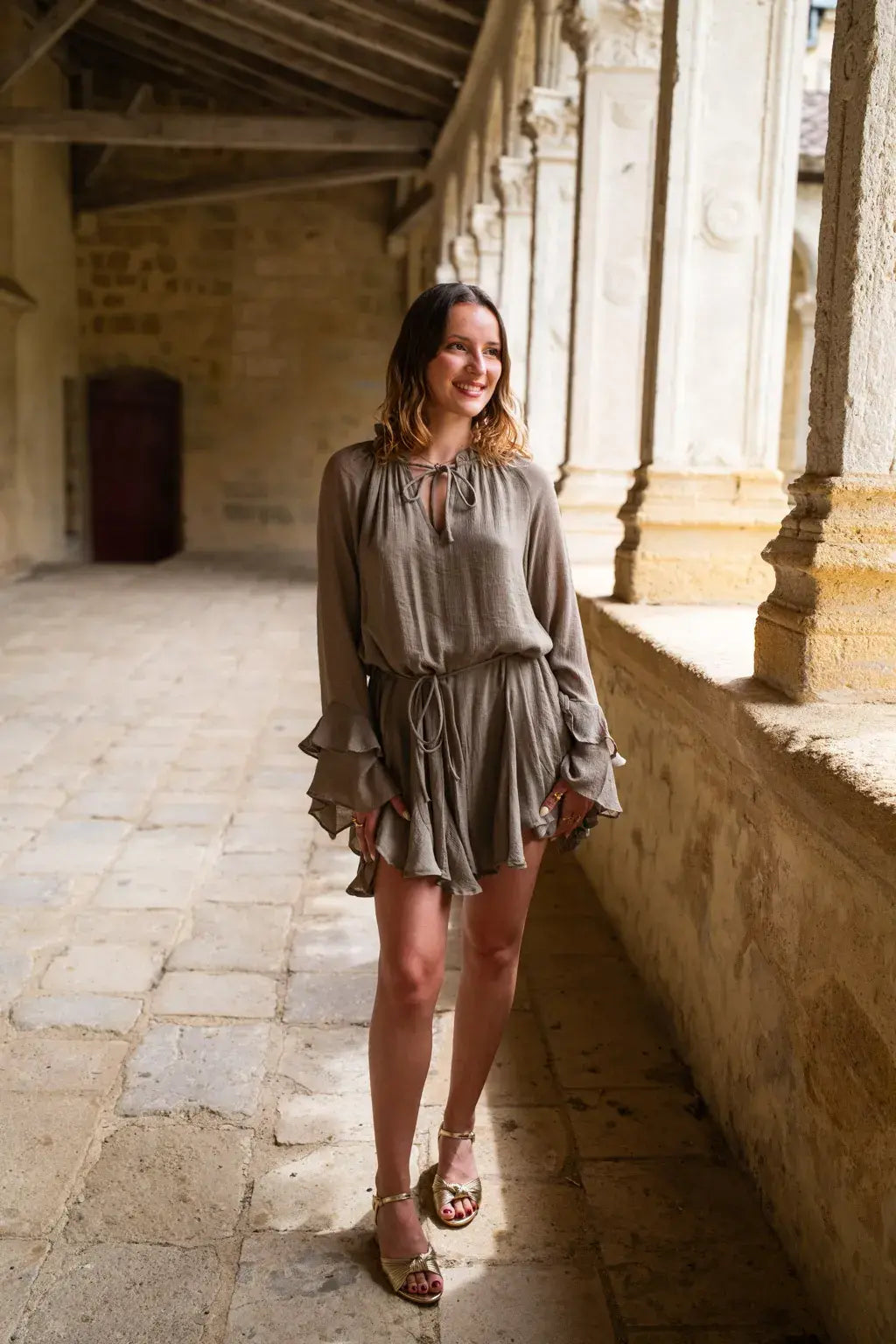 Vestido Tory Caqui