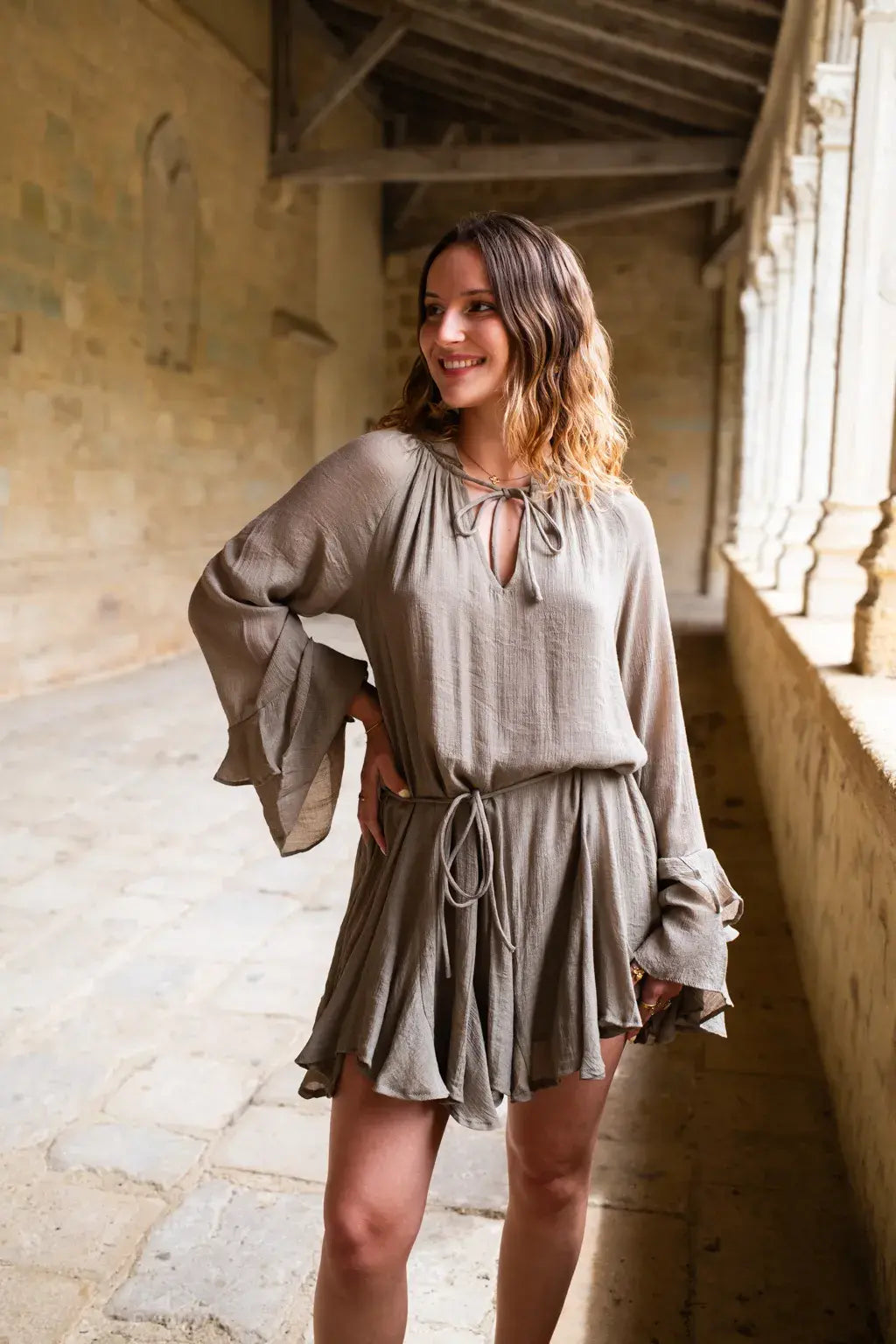 Vestido Tory Caqui