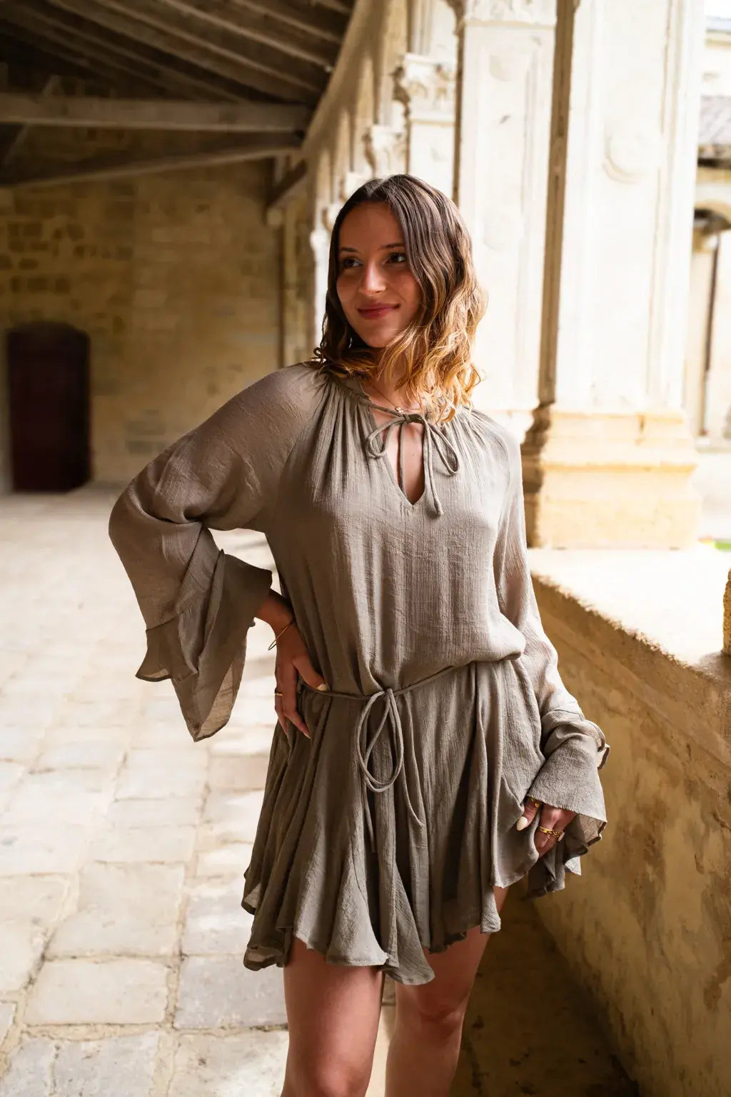 Vestido Tory Caqui