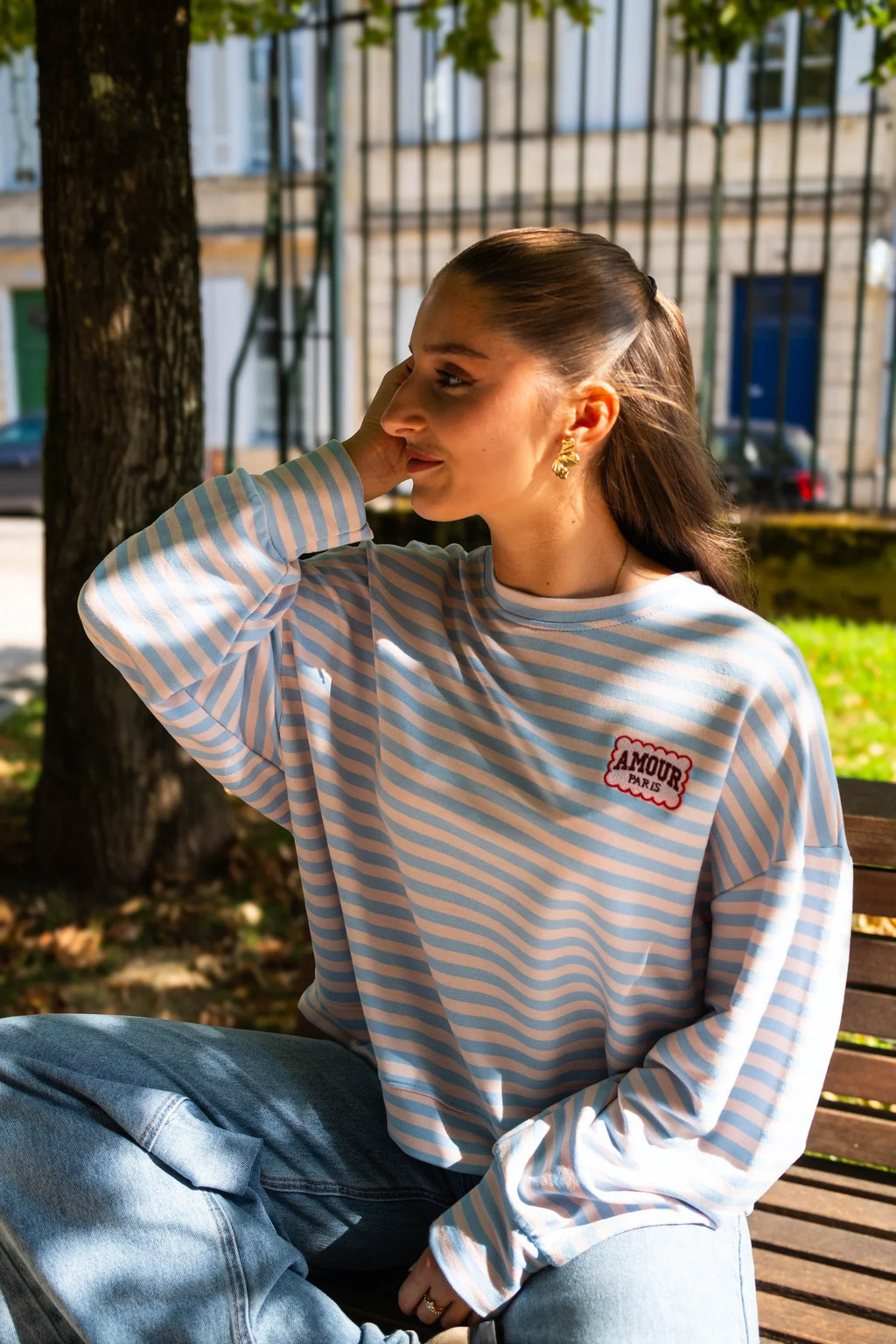 T-shirt Amour Paris - Blå