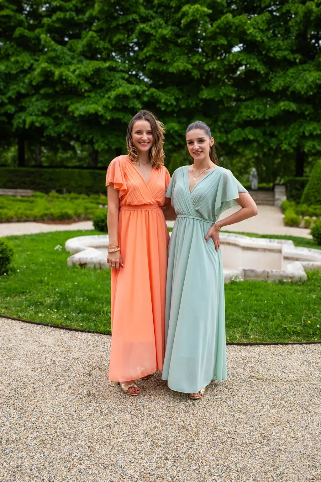 Mila Long Peach Dress