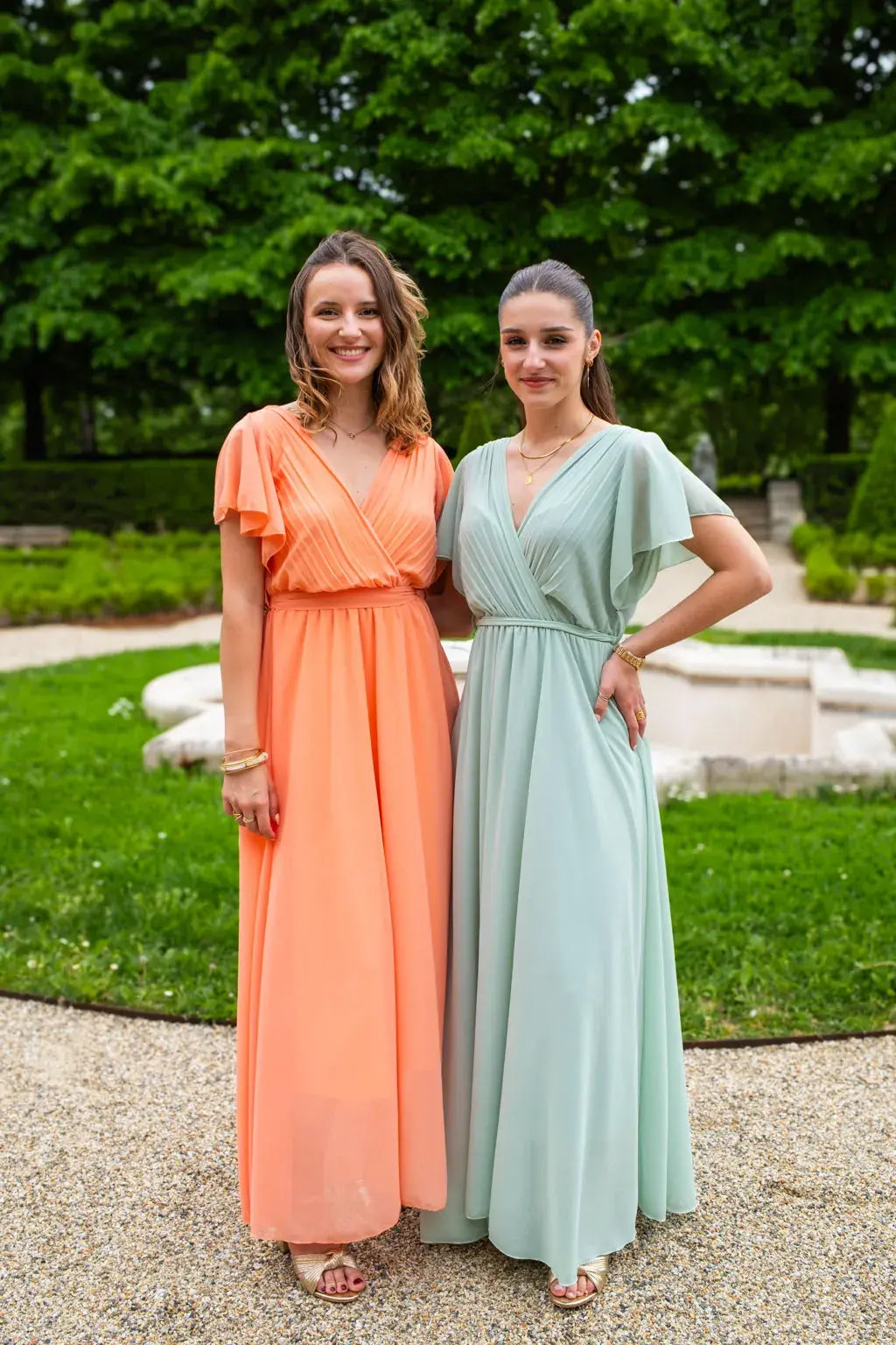 Mila Long Peach Dress