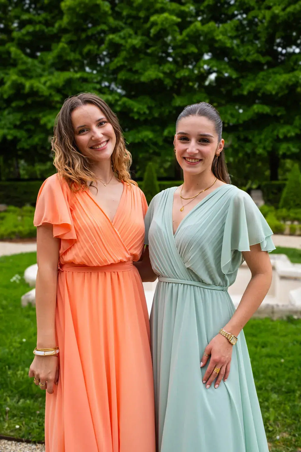 Mila Long Peach Dress