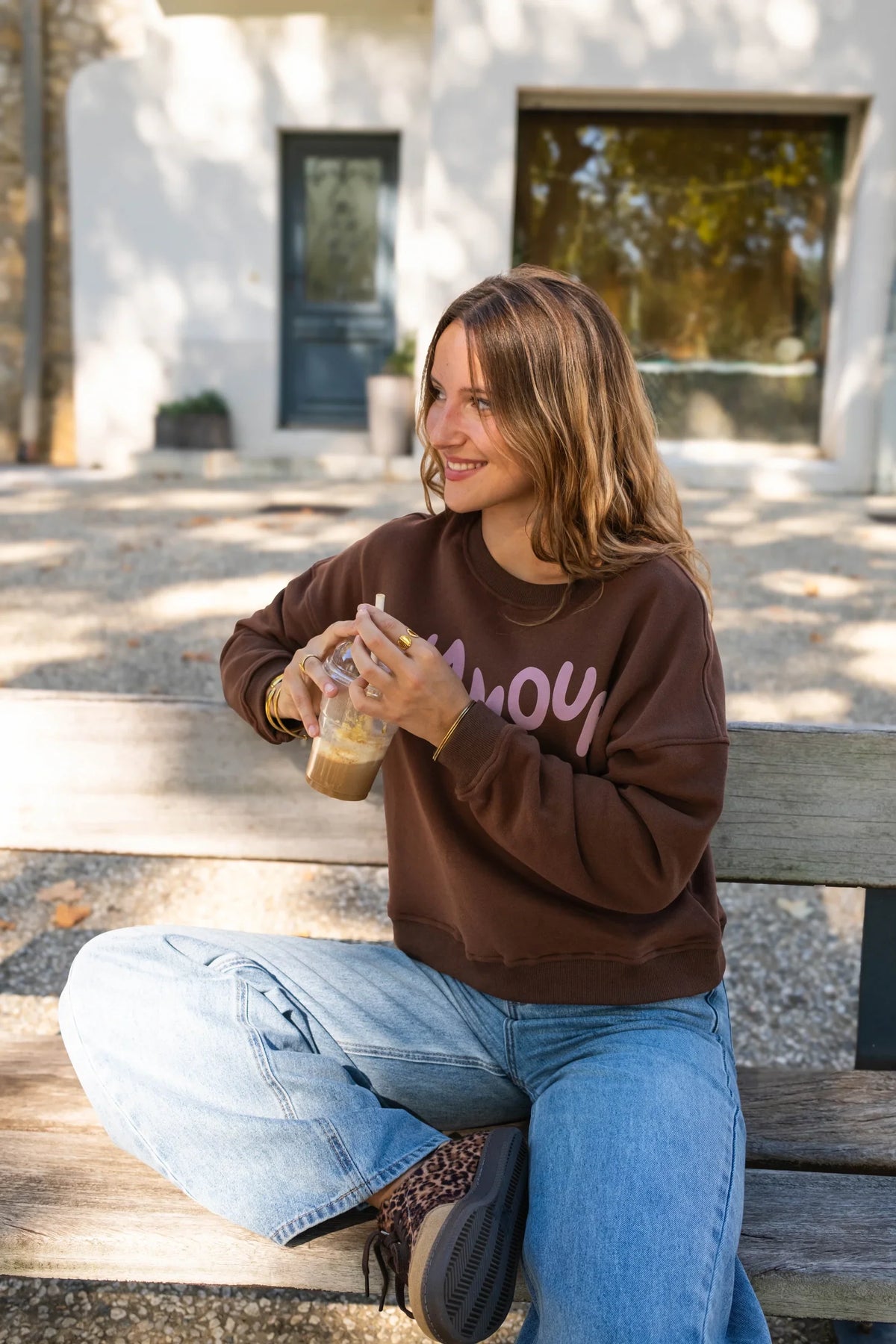 Sweatshirt L'Amour - Chokladbrun