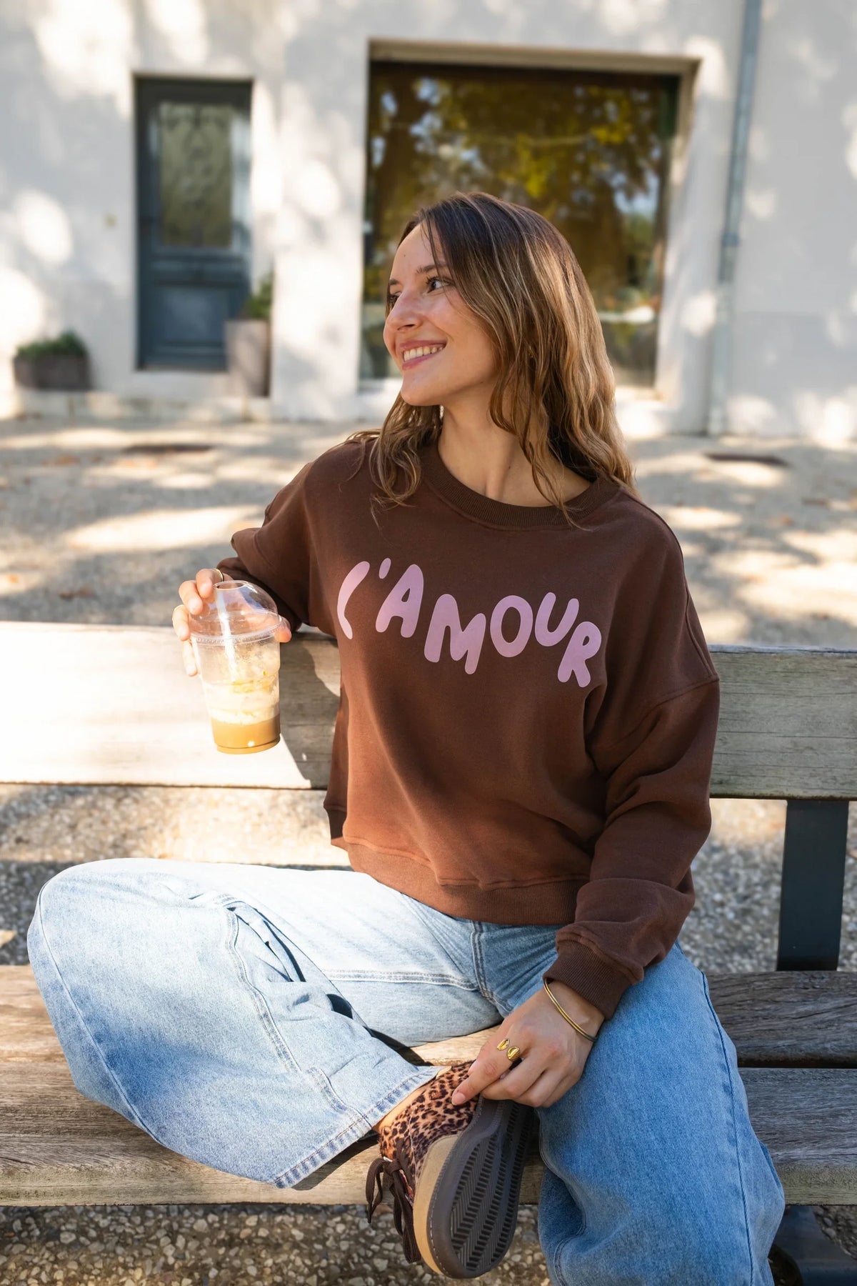 Sweatshirt L'Amour - Chokladbrun
