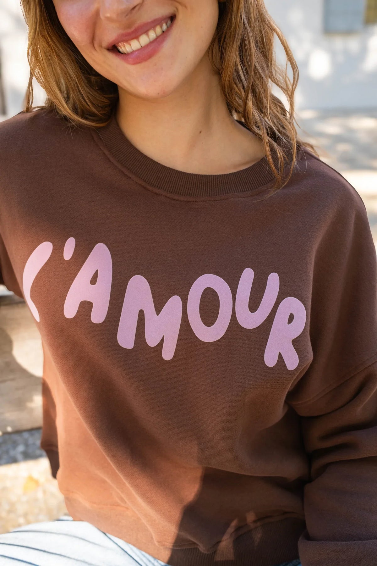 Sweatshirt L'Amour - Chokladbrun
