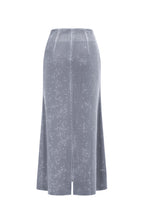 Jupe midi en velours à cristaux - gris