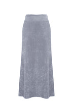 Jupe midi en velours à cristaux - gris
