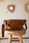 Riñonera De Piel Terciopelo - Hunter Dark Camel