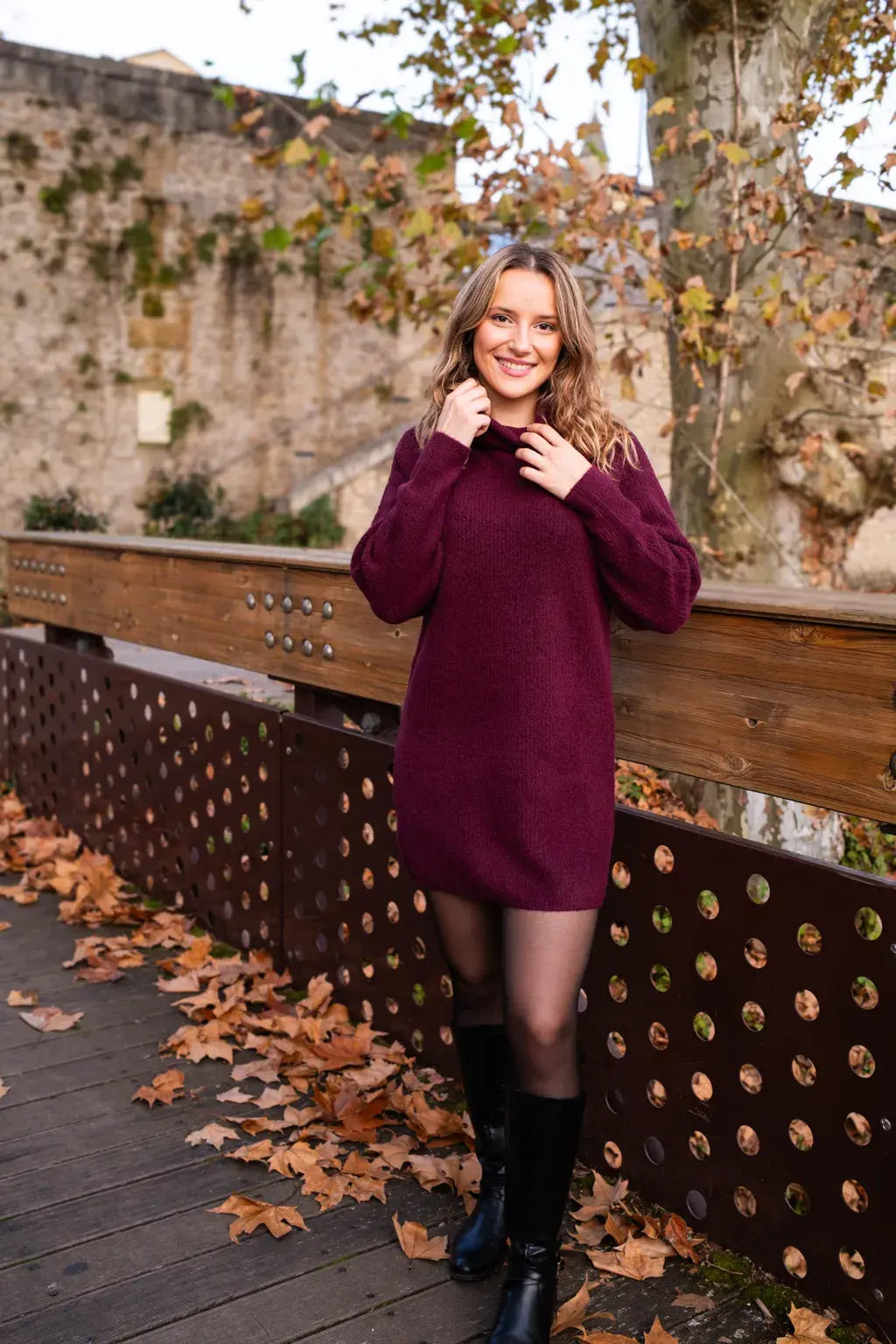 Strickkleid Sya - Burgundy