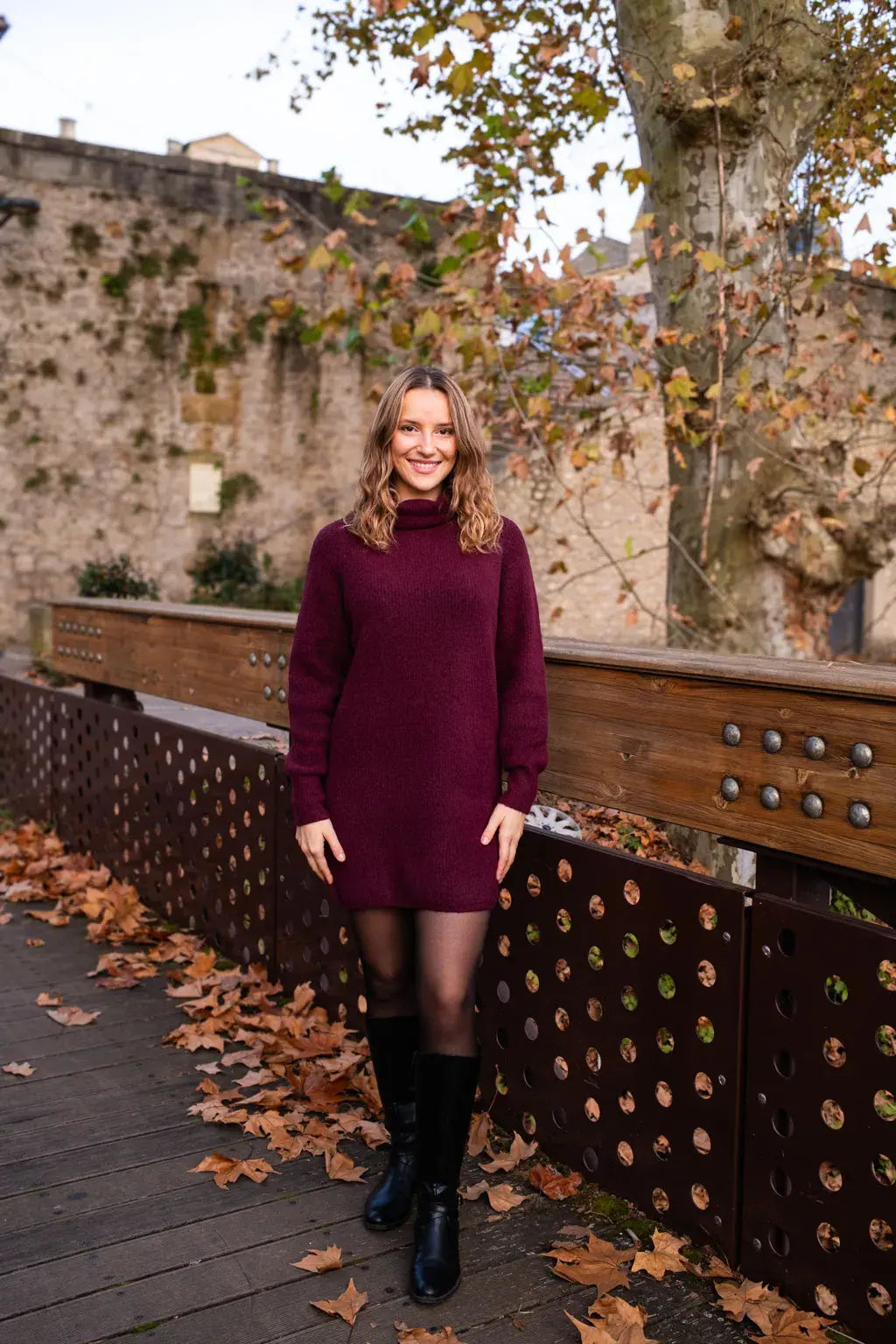 Strickkleid Sya - Burgundy
