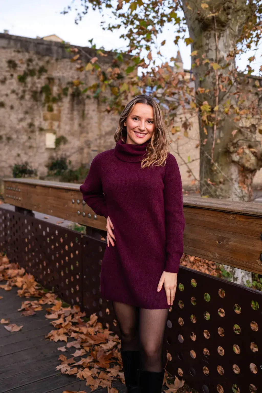 Strickkleid Sya - Burgundy