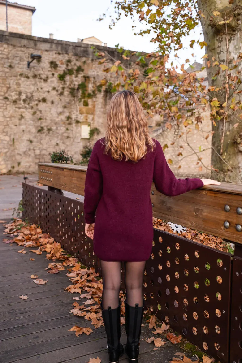 Strickkleid Sya - Burgundy