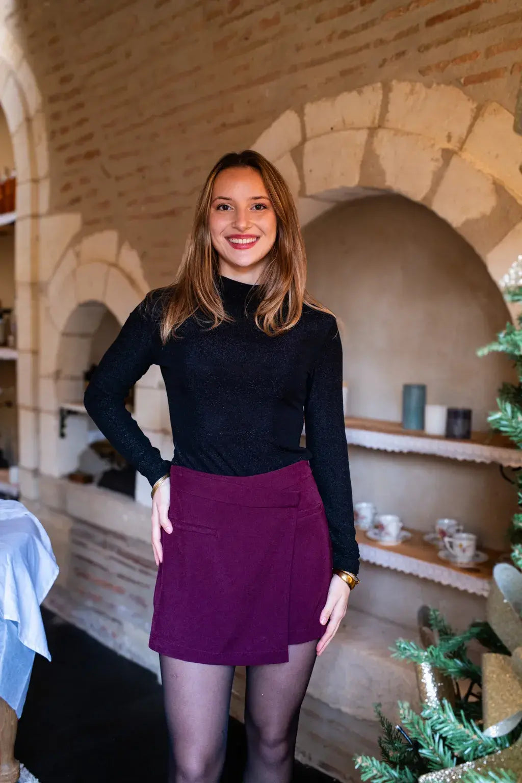 Olivia Skort - Vinröd