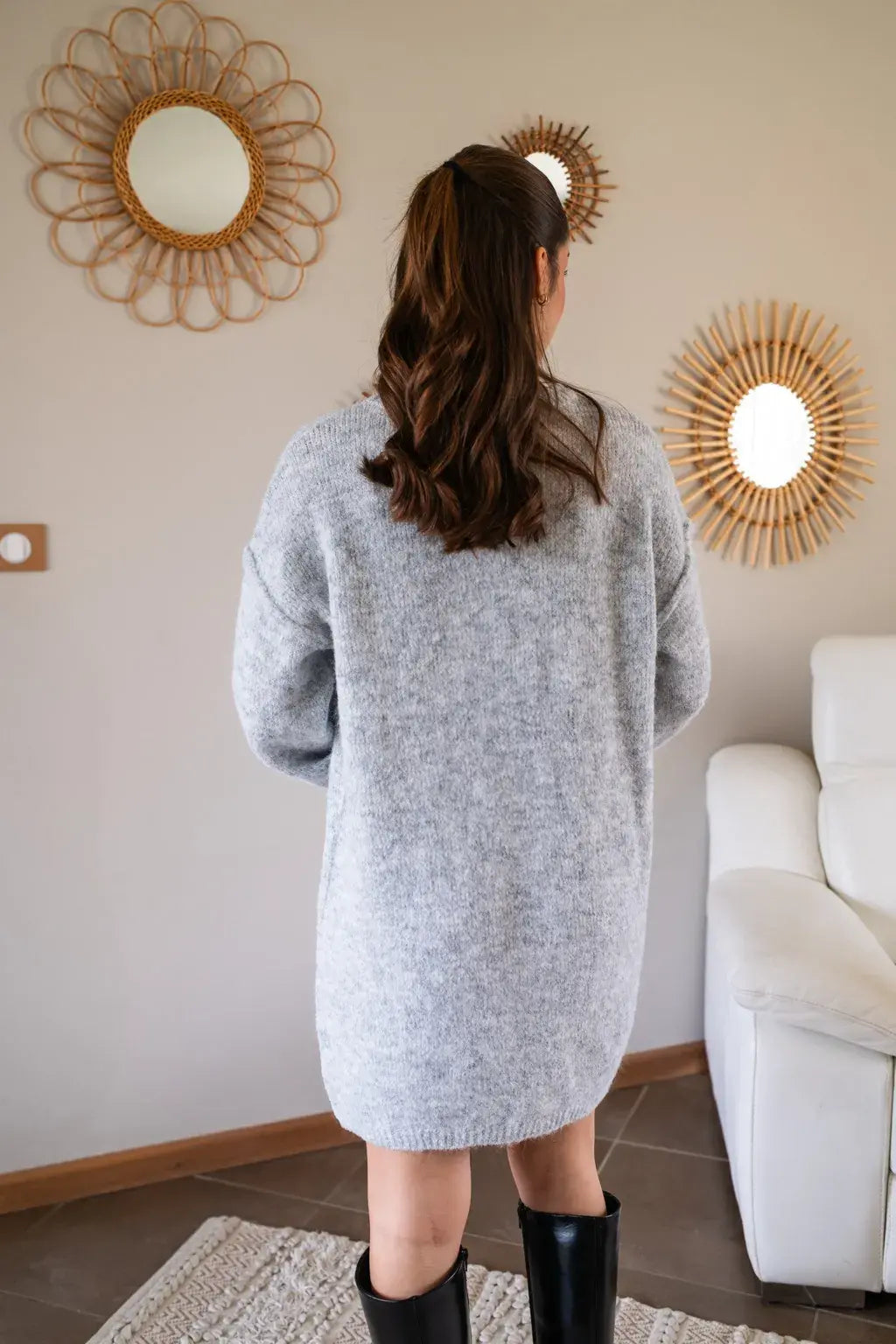 Strickkleid Rachelle – Hellgrau