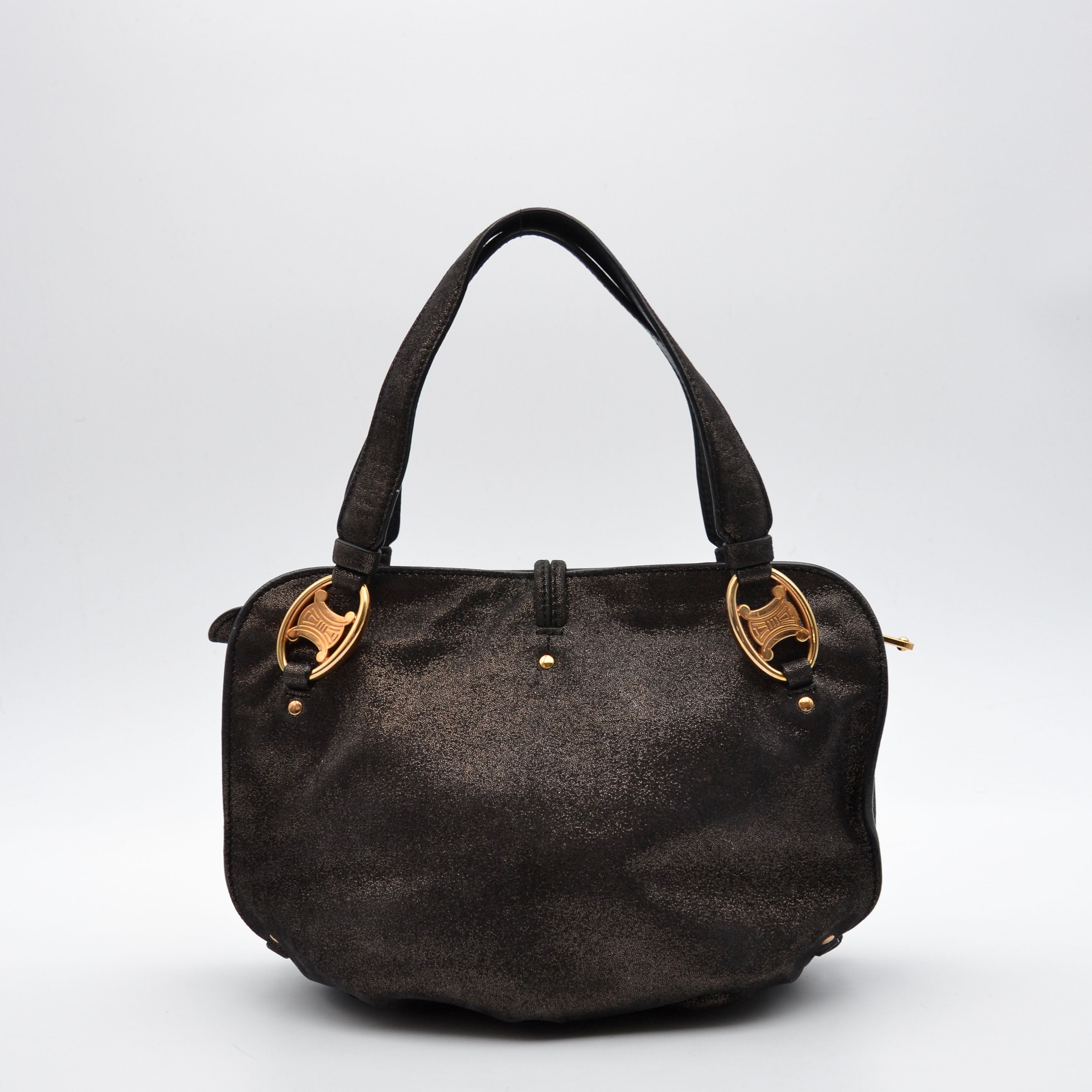 Sac Céline Vintage Logo Triomphe Suédine Irisée