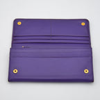 Long Prada Wallet in Purple Saffiano Leather