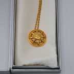 Christian Dior Collier Pendentif Soleil Félin Vintage