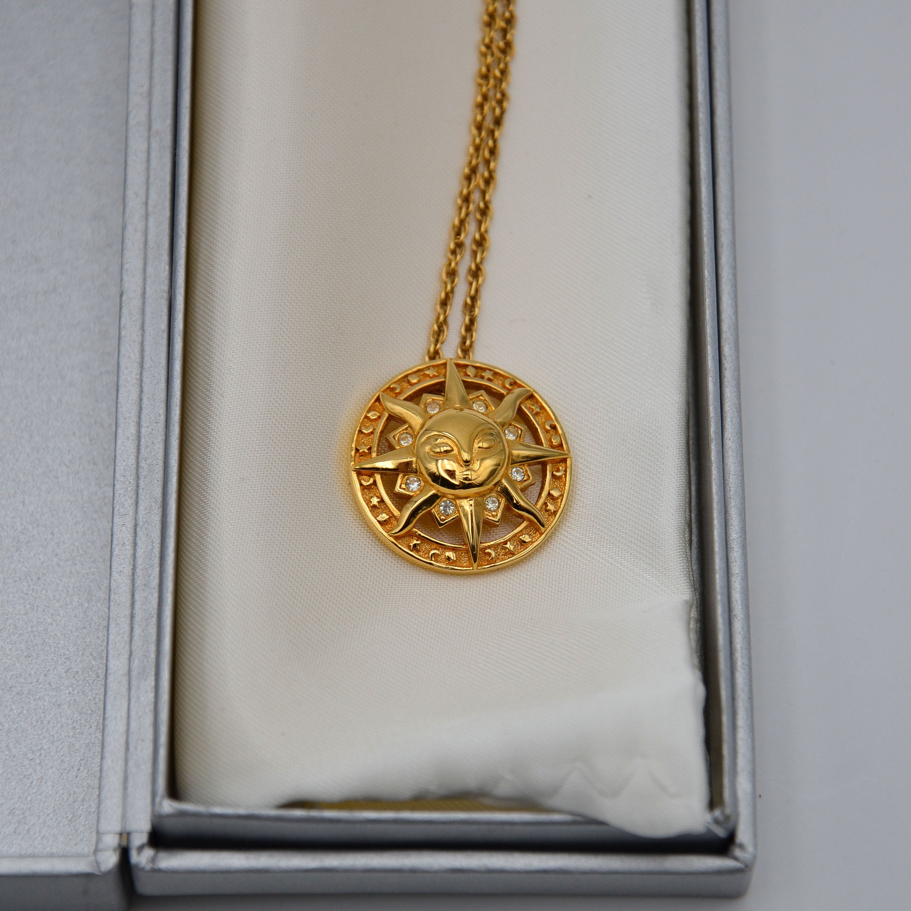 Christian Dior Collier Pendentif Soleil Félin Vintage