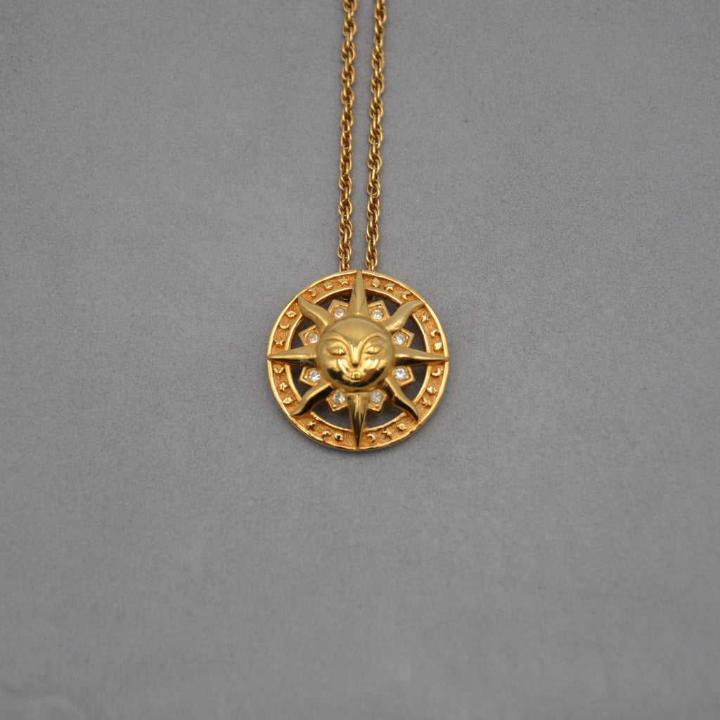 Christian Dior Collier Pendentif Soleil Félin Vintage