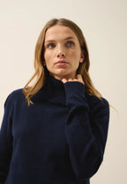 Sweter z golfem zapinany na guziki - Dundee - Navy