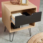Duo - Set di 2 comodini - Effetto rovere - Nero
