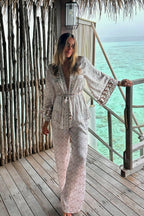 Kimono Dalia - Pavo Real Blanco