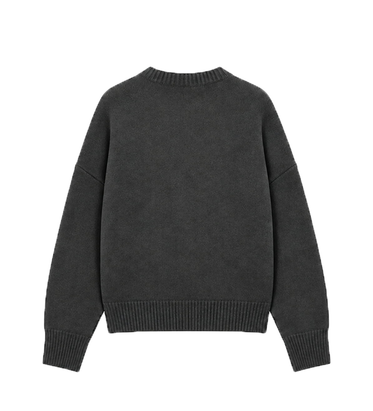 Maglione Girocollo Ricamato - Grigio Scuro