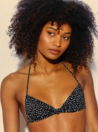 Diadema de baño sin espalda con estampado de amapola blanca