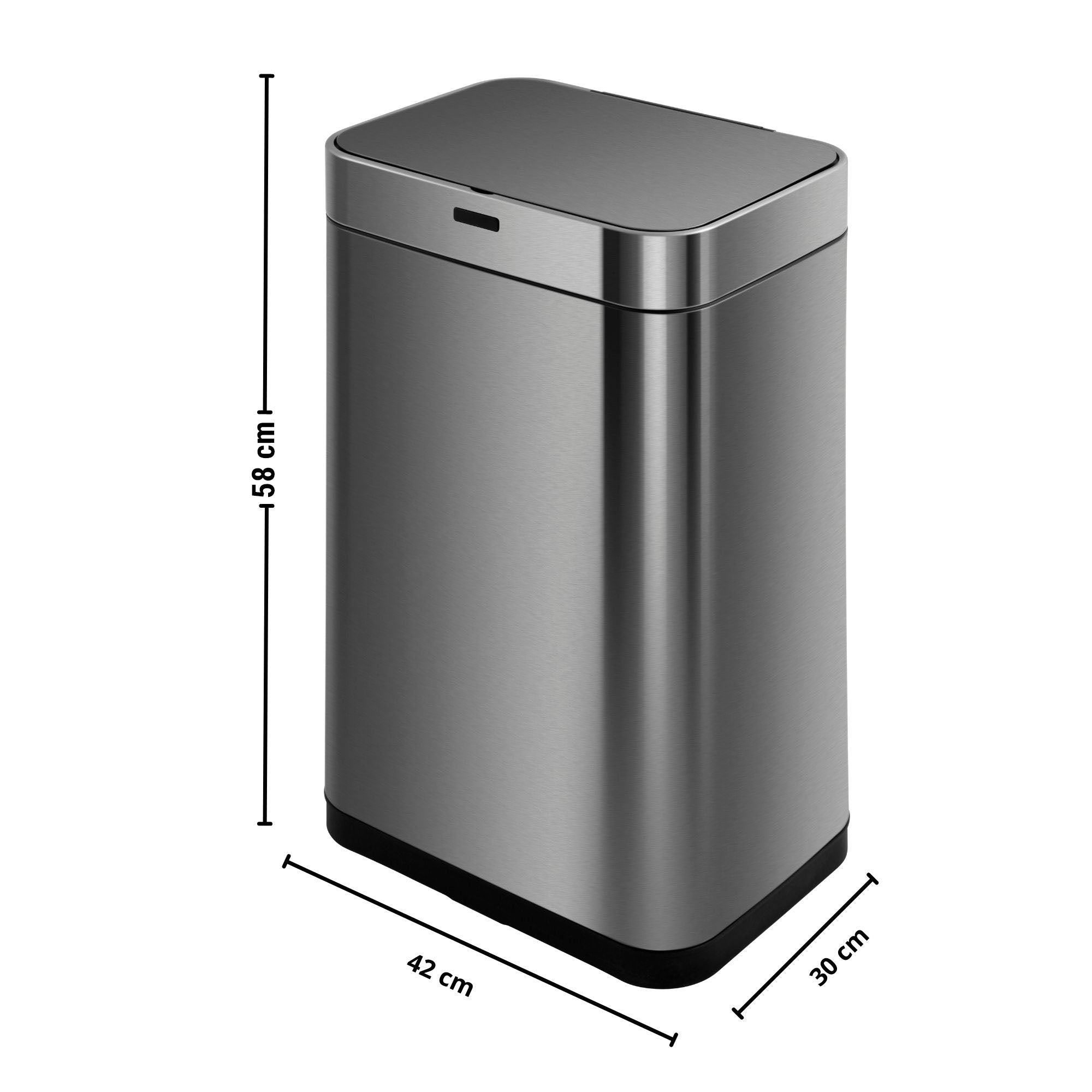 Upper - Poubelle Automatique Inox 60L - Acier Inoxydable - Argent