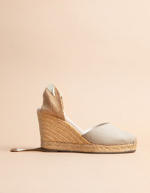 Espadrilles Talon Haut Dolce Vita Ruban - Toile Lin - Femme
