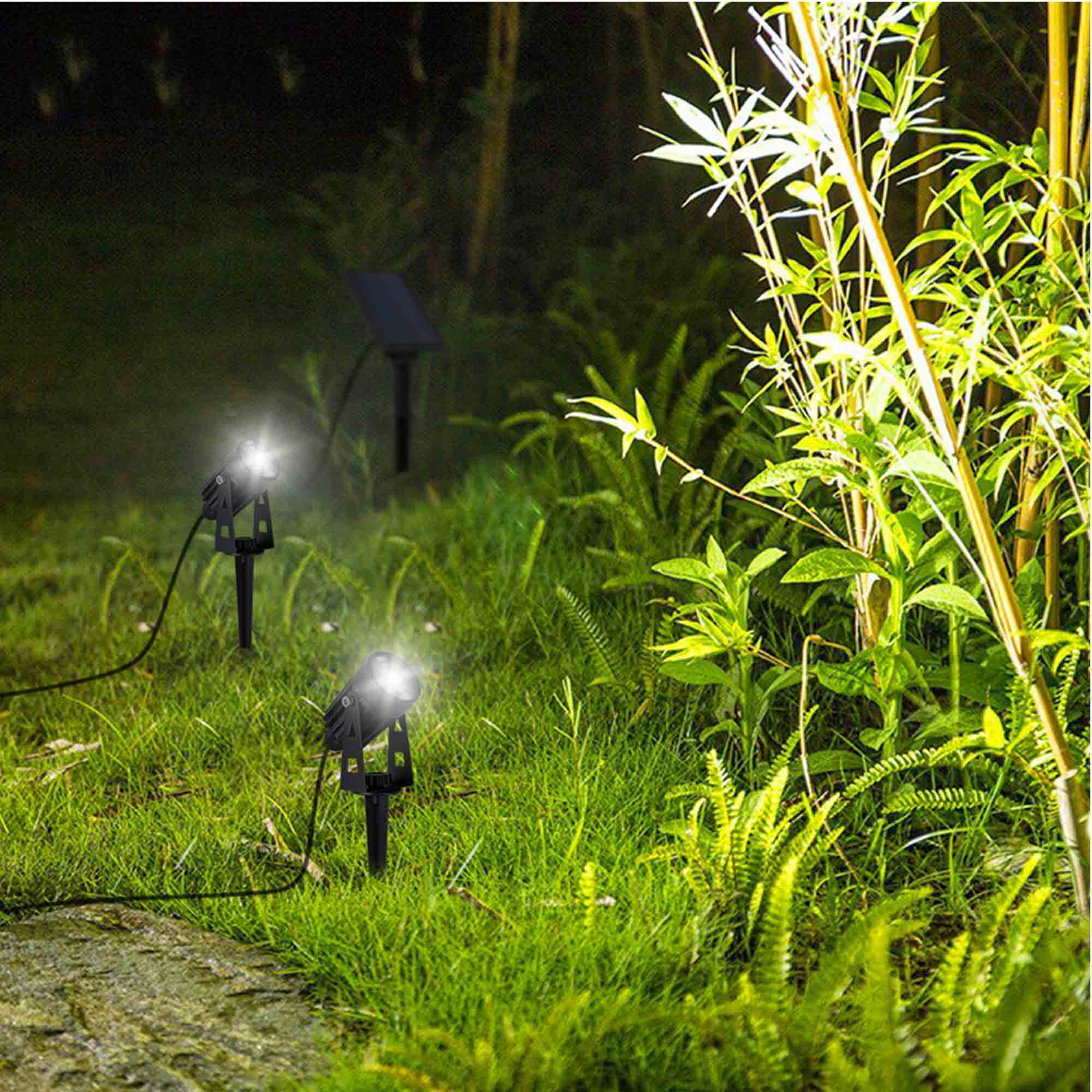 Roundy - Solar Spotlight - Steel - Black