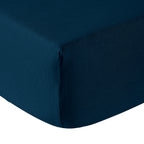 Washed Linen - Fitted Sheet - Midnight Blue