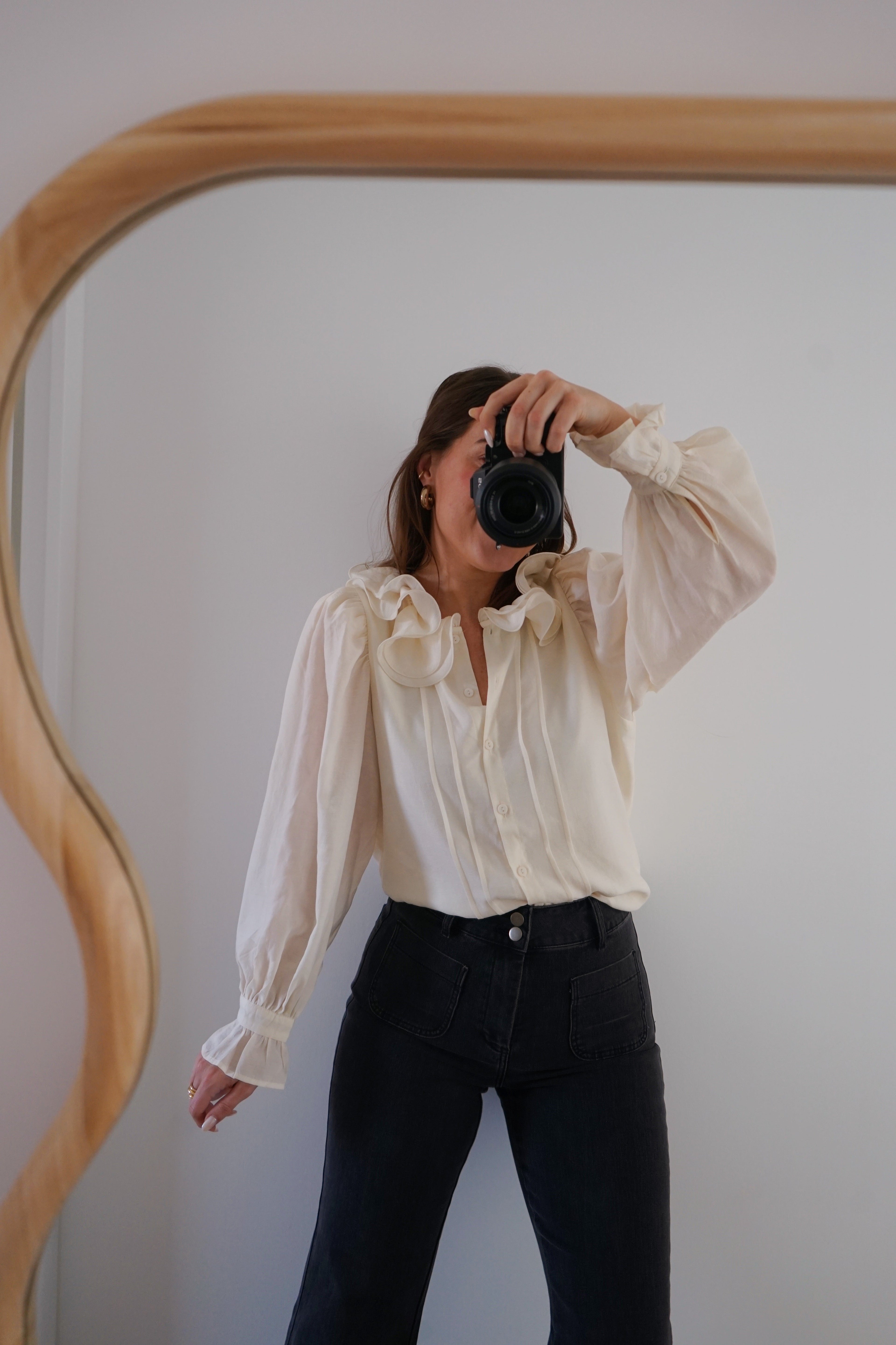 Ecru Brown Blouse