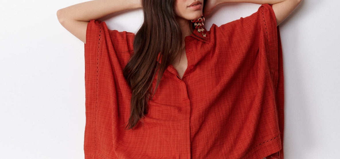 Ophelia Oversized Shirt - Rust