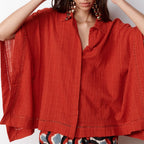 Ophelia Oversized Shirt - Rust