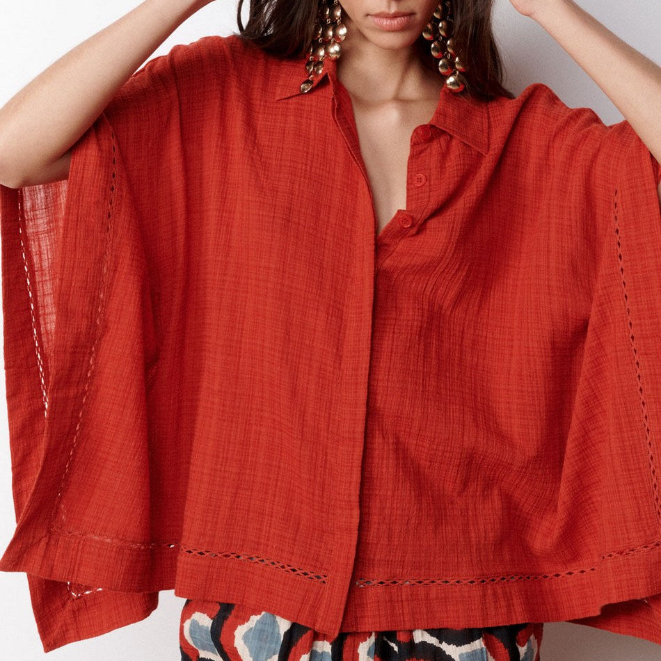 Ophelia Oversized Shirt - Rust