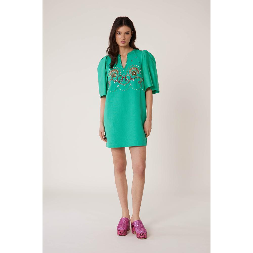 Robe Courte Coquillage - Vert - Femme