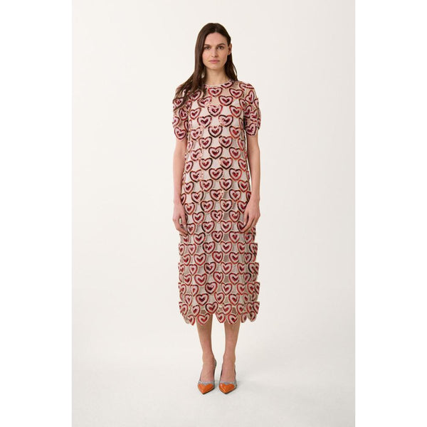 Vestido largo Love Lentejuelas - Rojo - Mujer